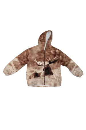 Black Canyon Deer Portrait Winter Fleece Jacket