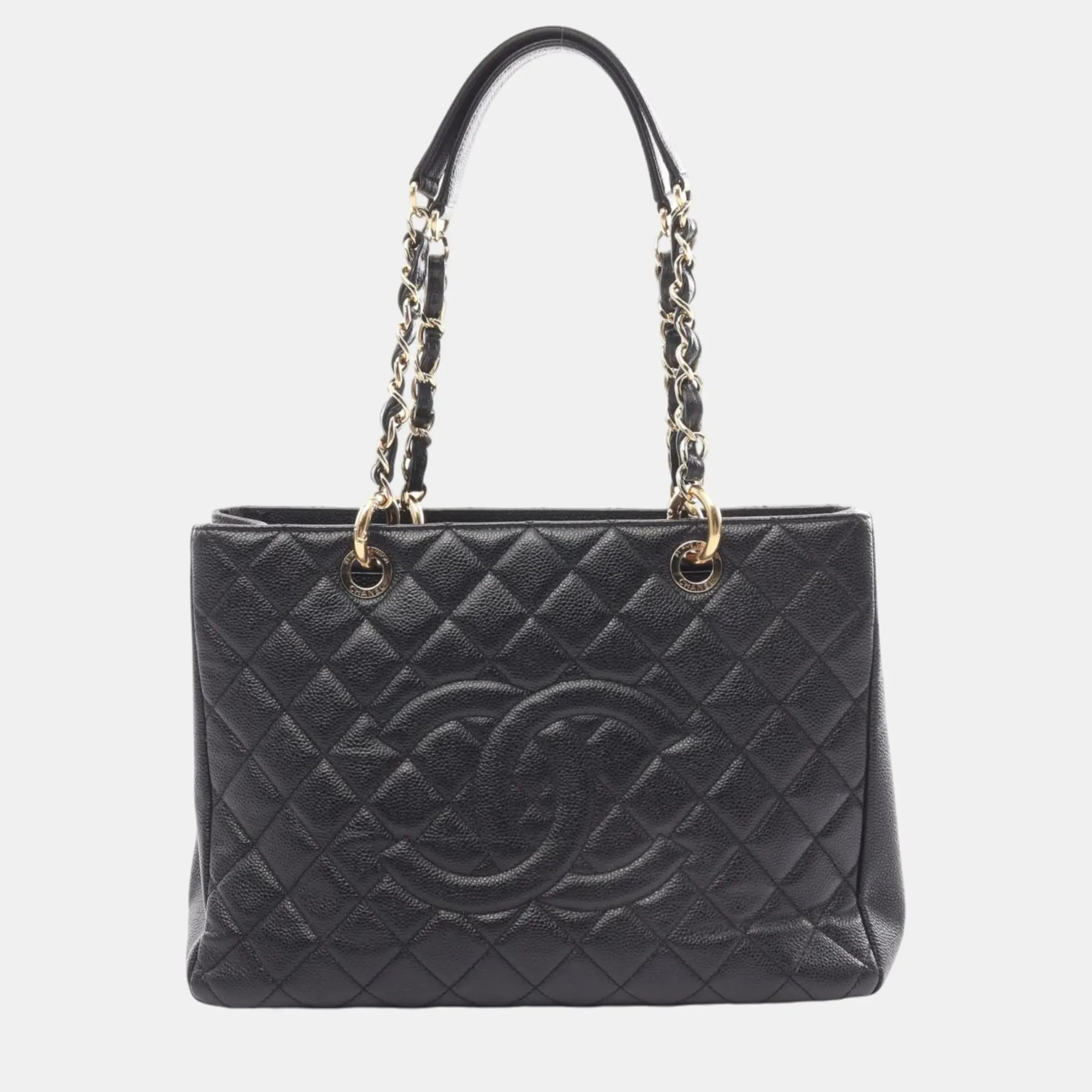 Black Caviar Skin Matelasse Grand GST Tote Bag