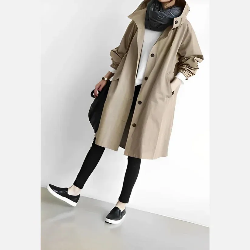 Blesyn hooded long windbreaker