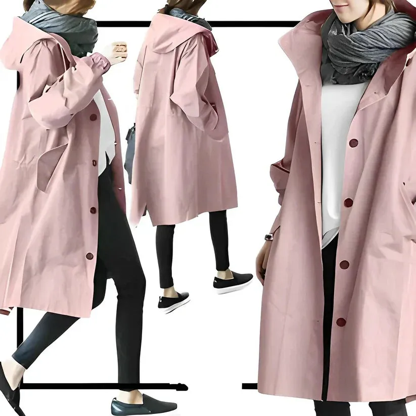 Blesyn hooded long windbreaker