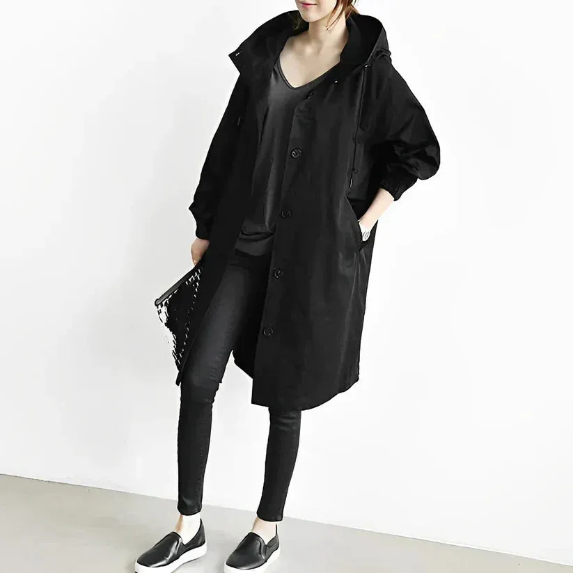 Blesyn hooded long windbreaker