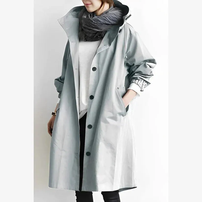 Blesyn hooded long windbreaker