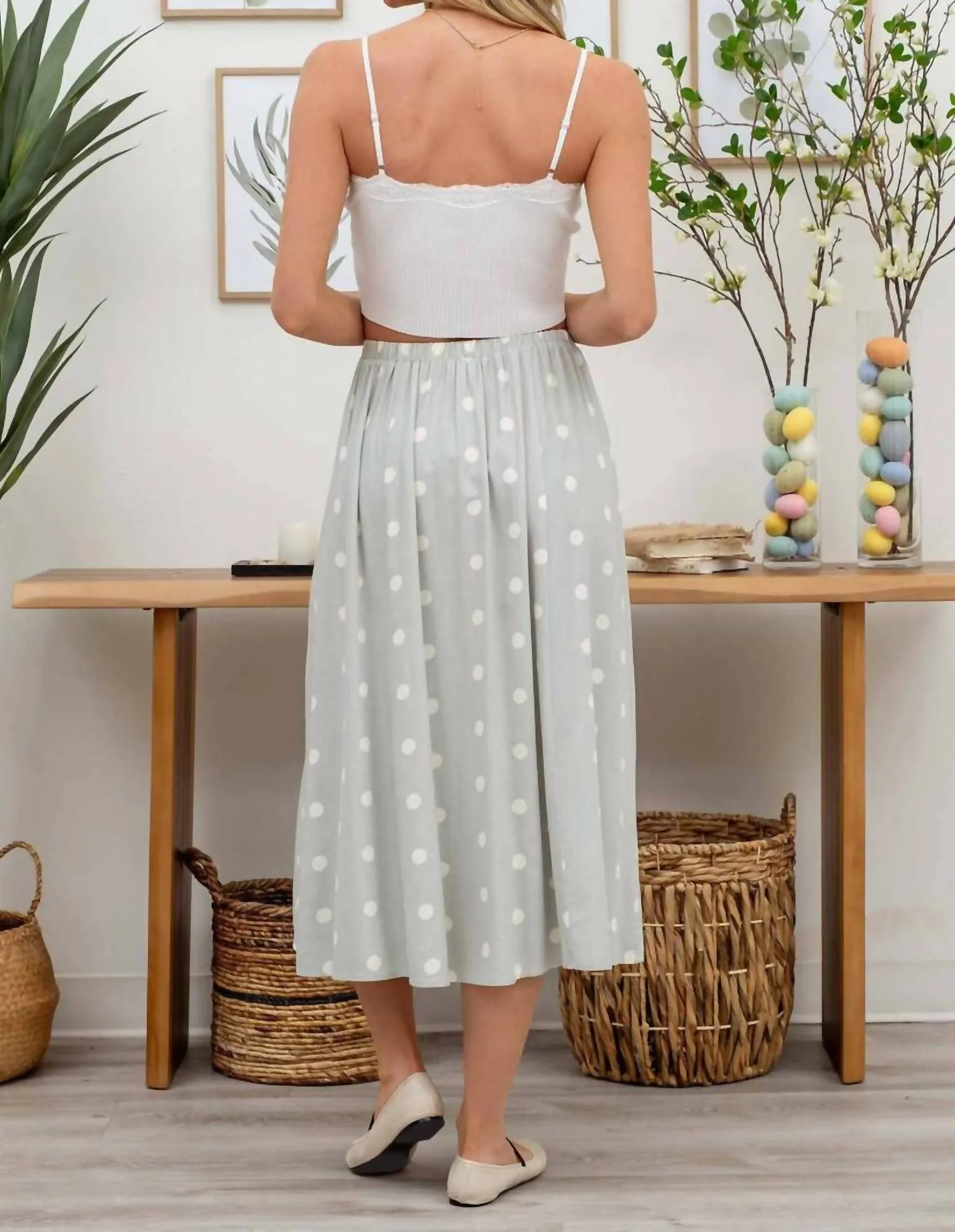 Blu Pepper - Polka Dot Midi Skirt