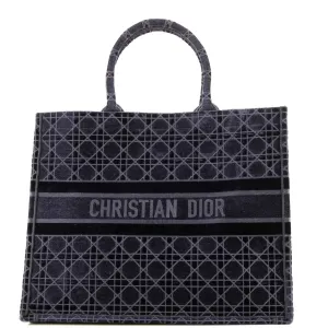 Book Tote Cannage Embroidered Velvet Large