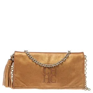 Brown Leather Chain Shoulder Bag