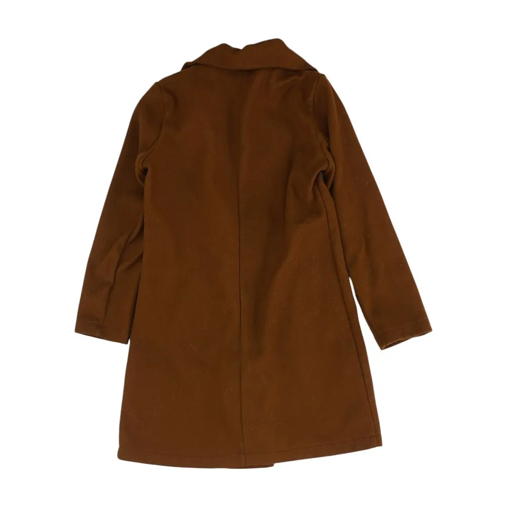 Brown Solid Peacoat Coat