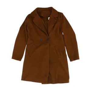Brown Solid Peacoat Coat