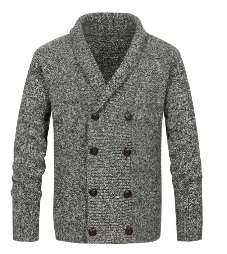 Cardigan homme fermeture croisée - un pull ample et stylé à l'accent rétro