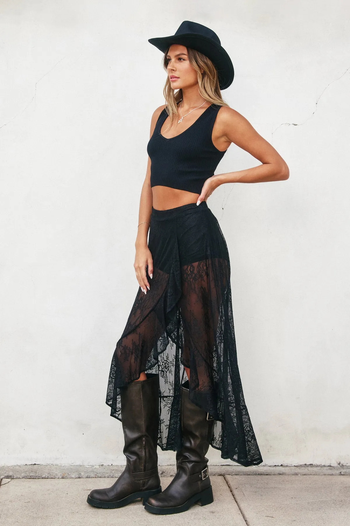 Cayla Ruffled Lace Skirt