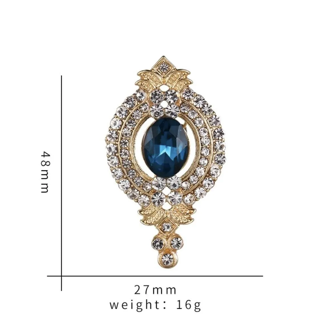 Celebrity brooch designer vintage look queen broach gold silver plated pin g70
