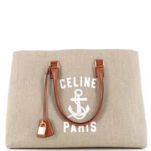 CELINE St. Tropez Horizontal Cabas Tote Canvas with Leather