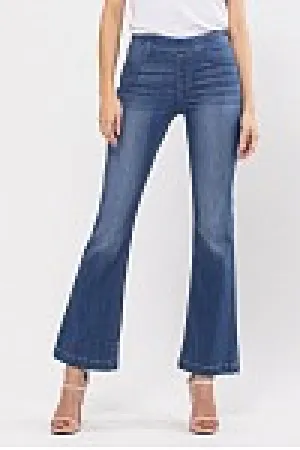 CELLO MID RISE PETITE FLARE JEANS