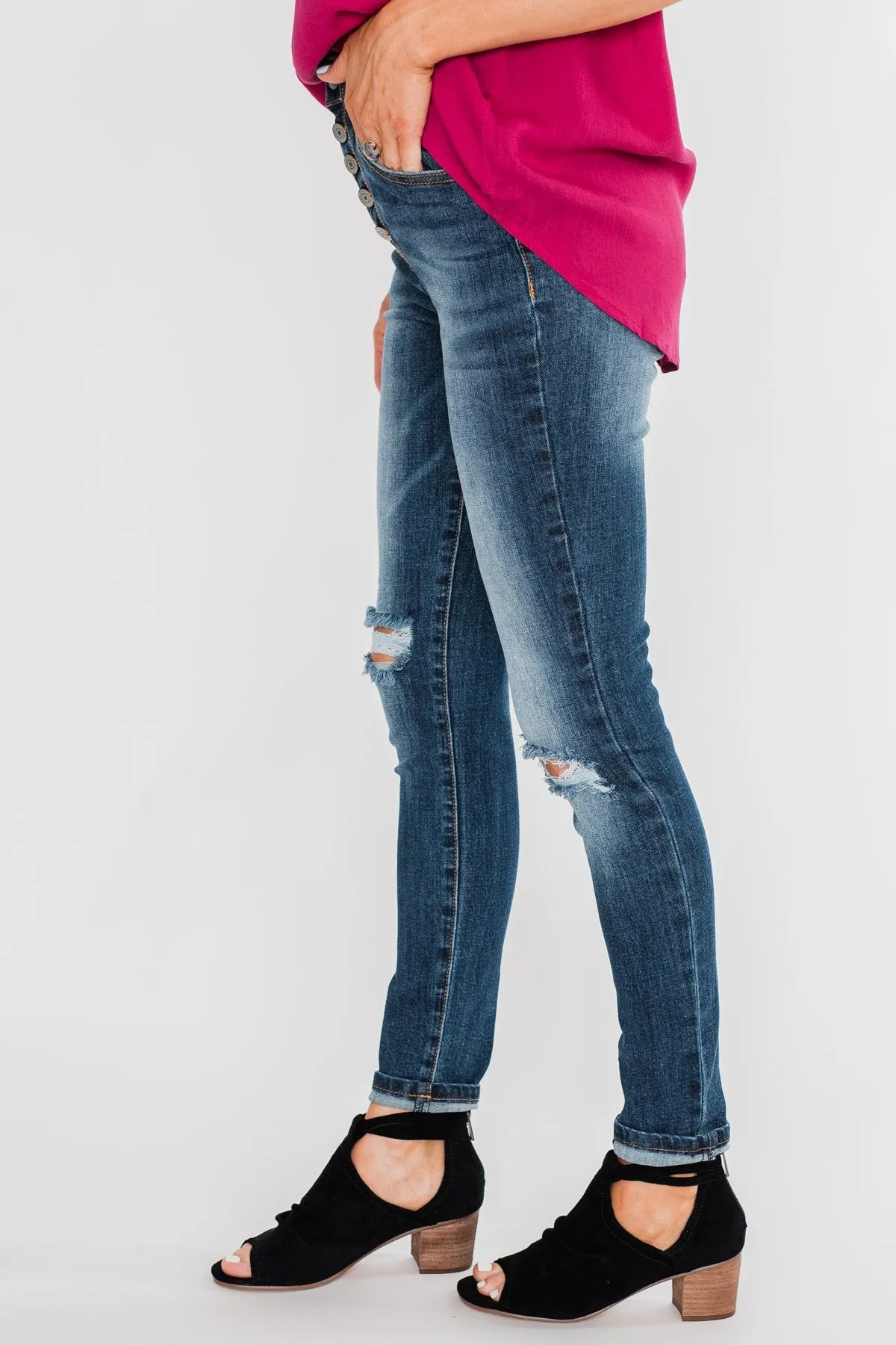 C'est Toi Distressed Skinny Jeans- Bridget Wash