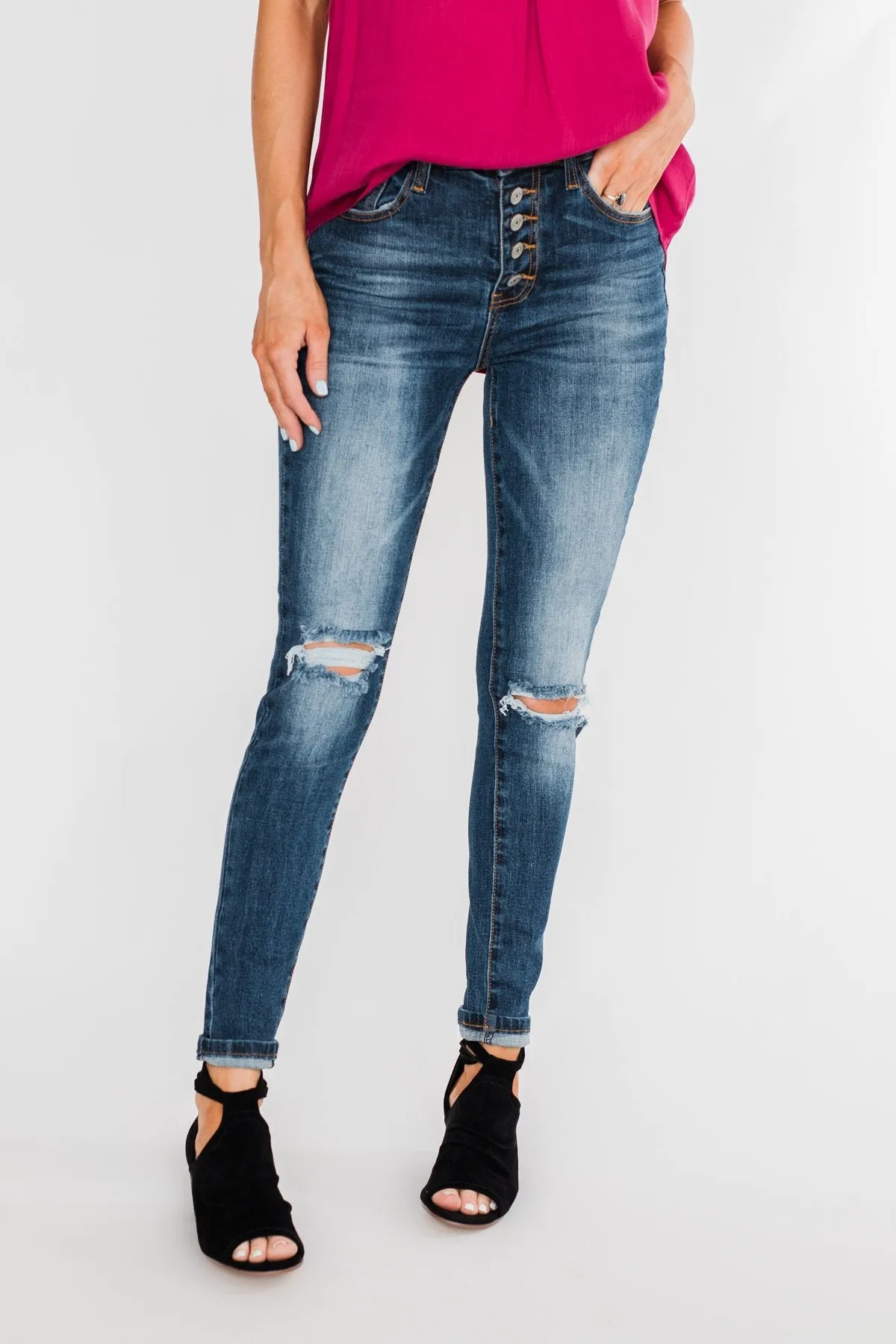 C'est Toi Distressed Skinny Jeans- Bridget Wash