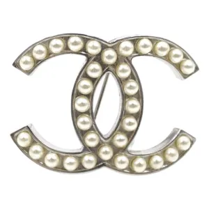 Chanel cc silver metal pins & brooches