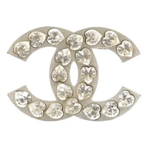 Chanel cc silver metal pins & brooches
