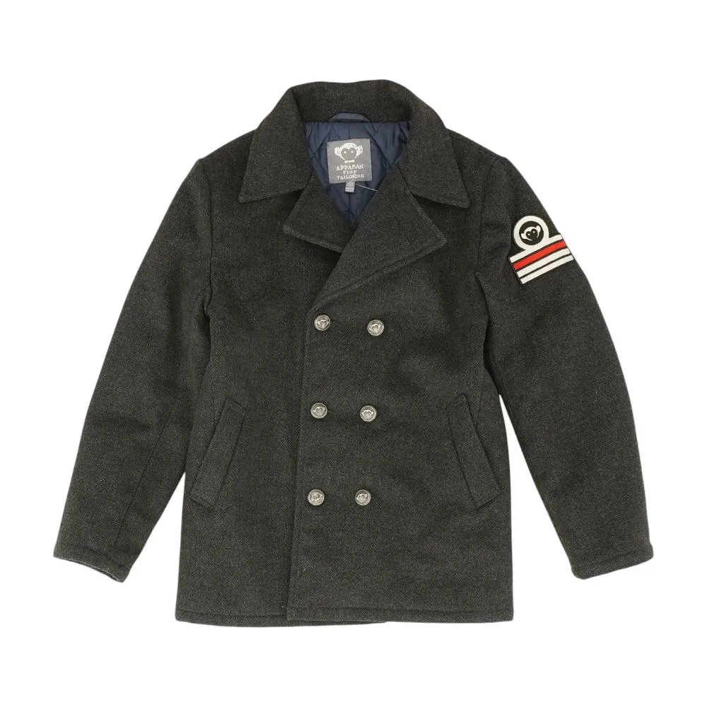 Charcoal Solid Peacoat Coat