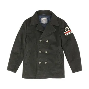 Charcoal Solid Peacoat Coat