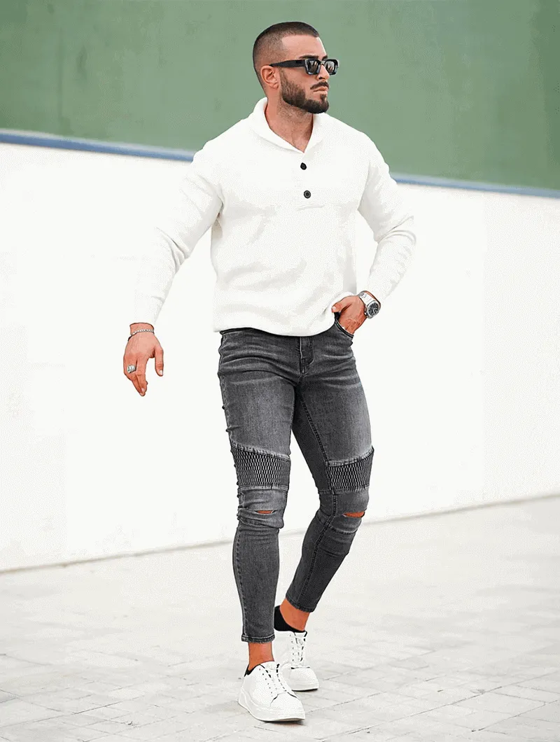 Charles – Riptide Gray Denim Jeans for Men