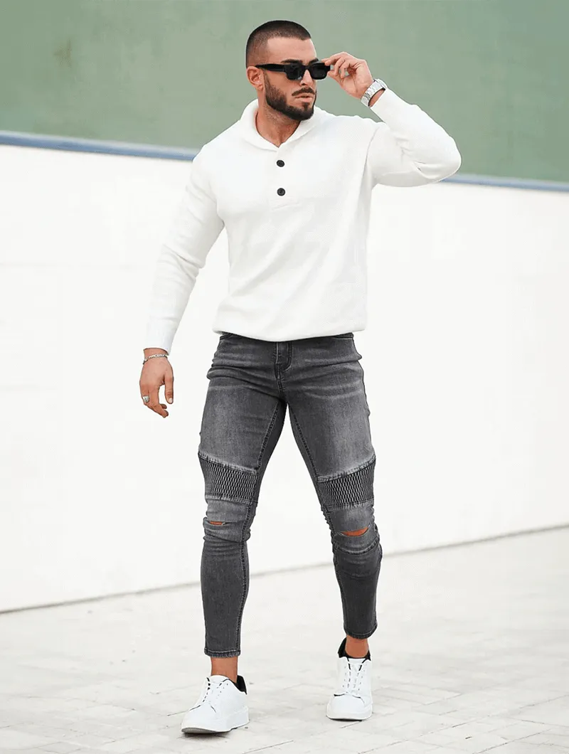 Charles – Riptide Gray Denim Jeans for Men