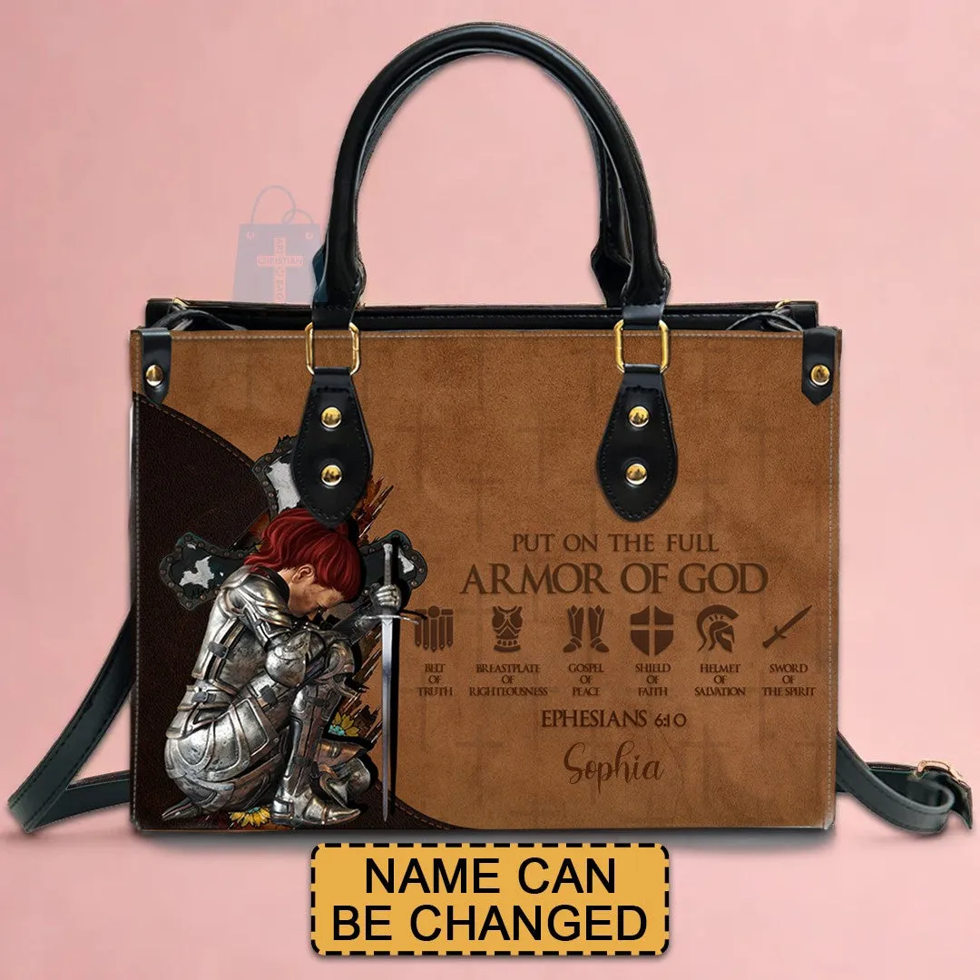 CHRISTIANARTBAG Personalized Leather Handbag - Armor Of GOD - CABLTHB01170524.