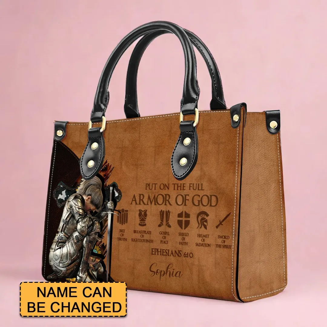 CHRISTIANARTBAG Personalized Leather Handbag - Armor Of GOD - CABLTHB01170524.
