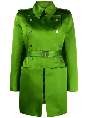 coat double-breasted Low-cost Customer-first belted silk