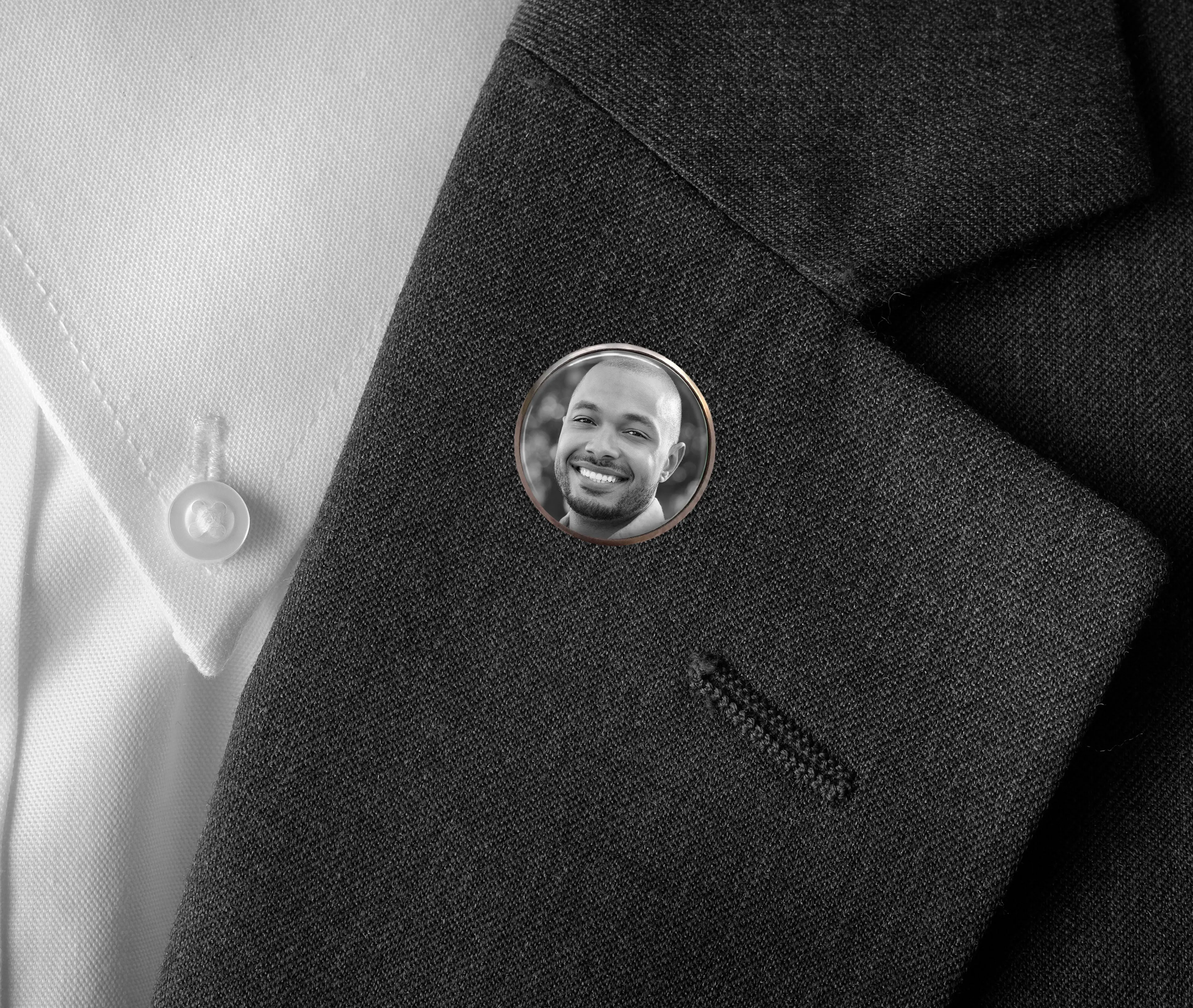 Custom photo memorial lapel pin