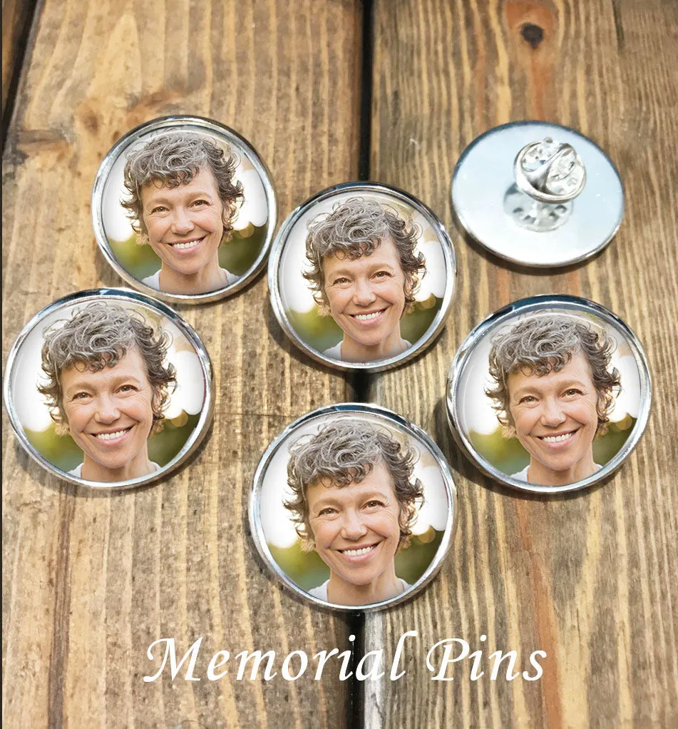 Custom photo memorial lapel pin