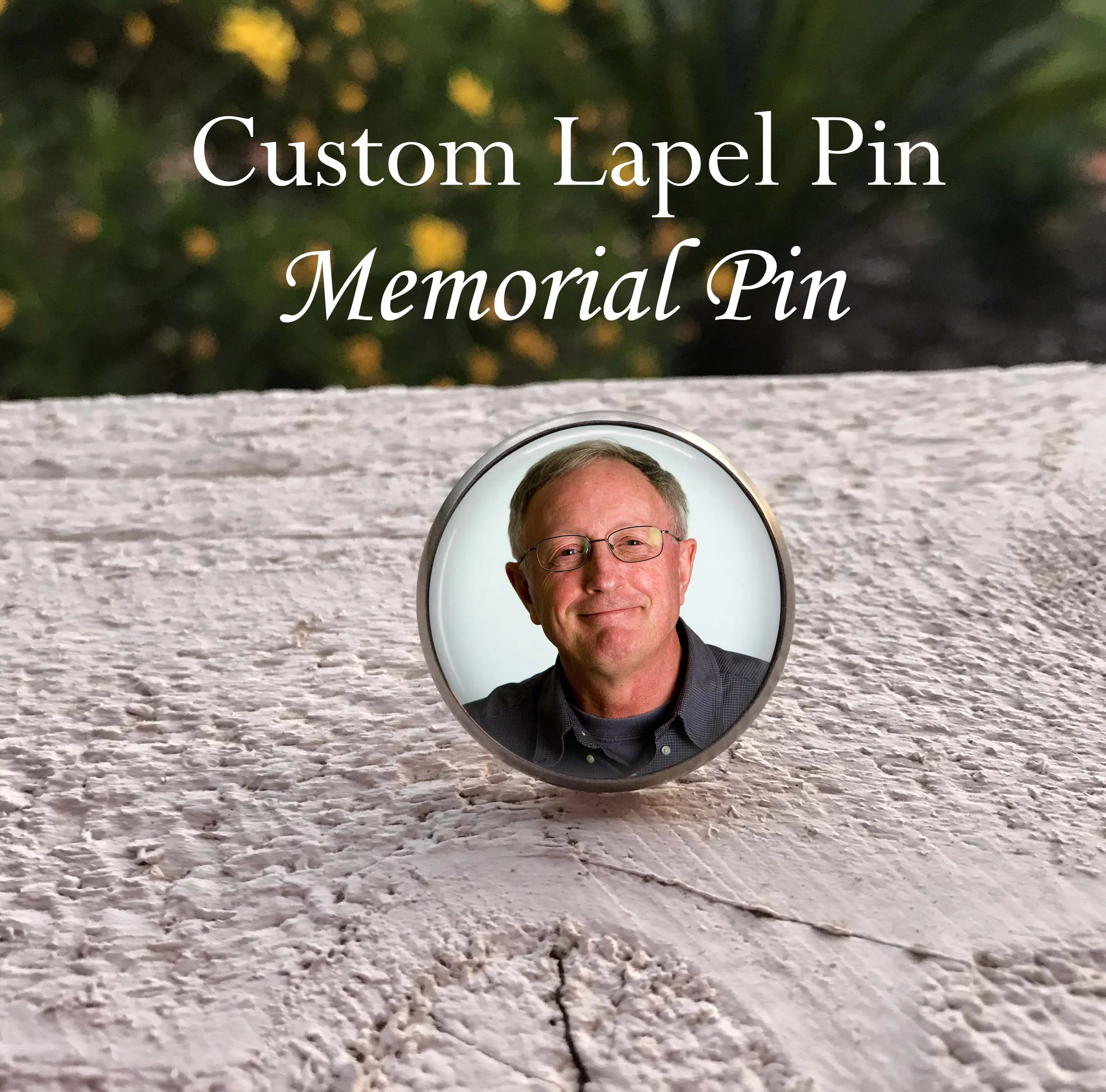 Custom photo memorial lapel pin