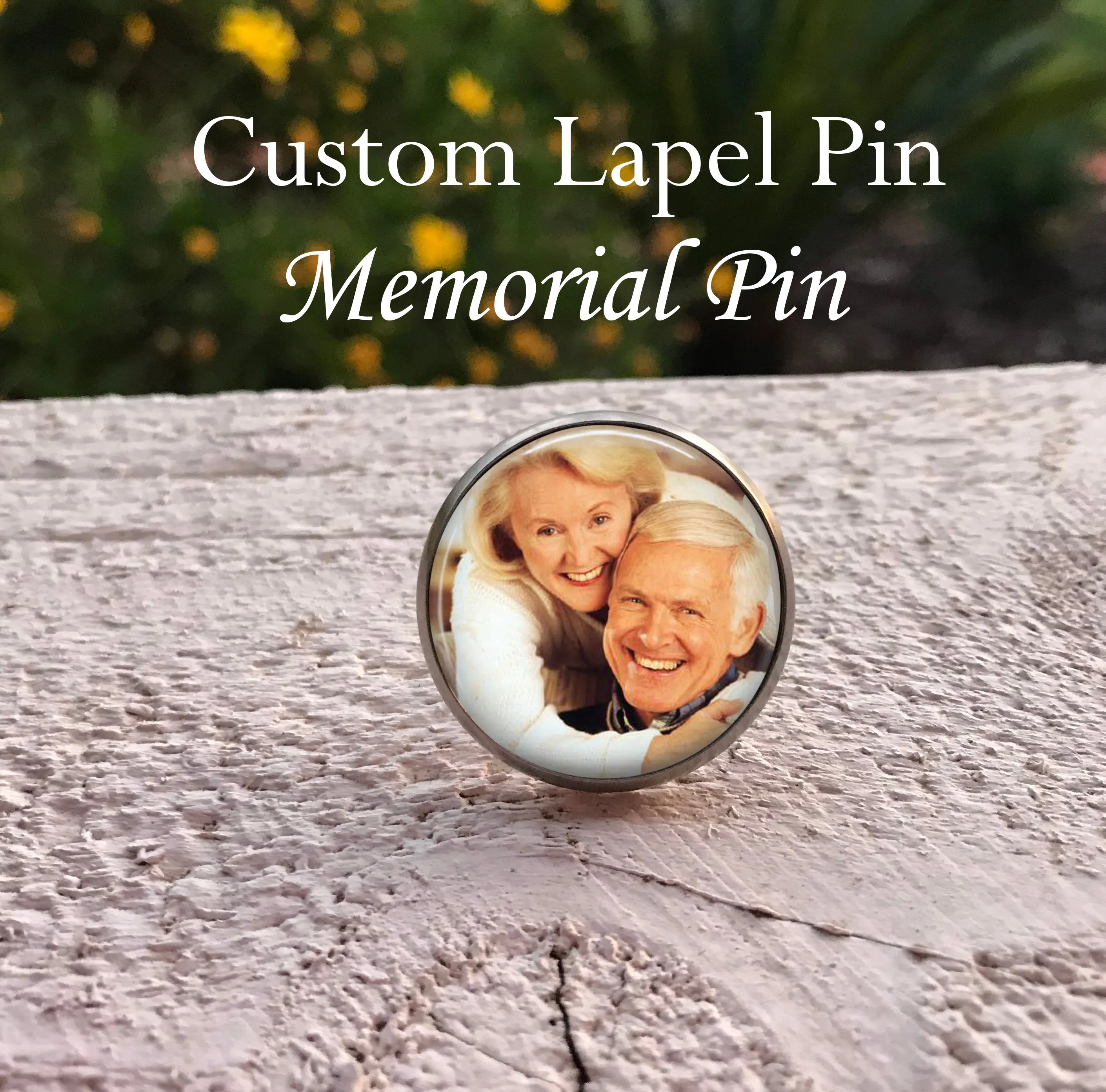 Custom photo memorial lapel pin