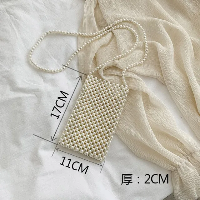 Cyflymder Mini Pearl Bag Handmade Vintage EVA Beaded Fashion Banquet Party Shoulder Bag Female Wedding Bags Luxury Women's Coin Purse