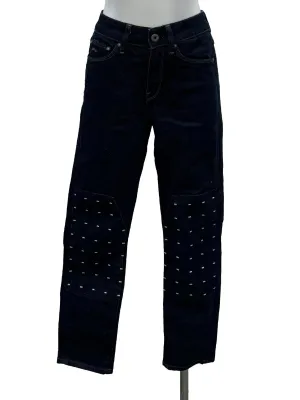 Dark Blue Printed Skinny Jeans