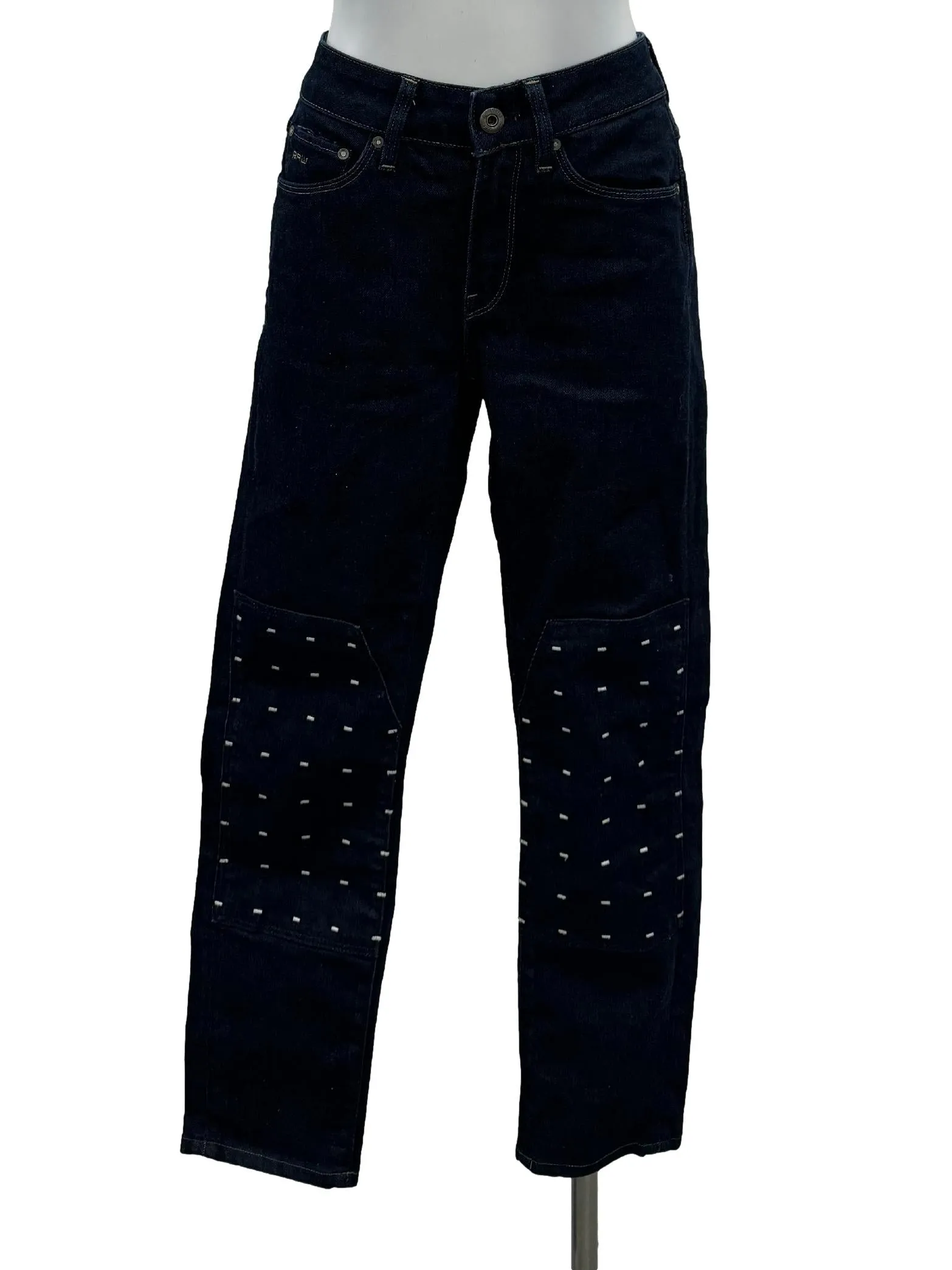 Dark Blue Printed Skinny Jeans