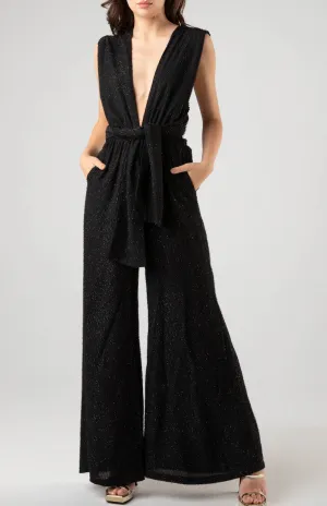 Deep V Cross Back Jumpsuit