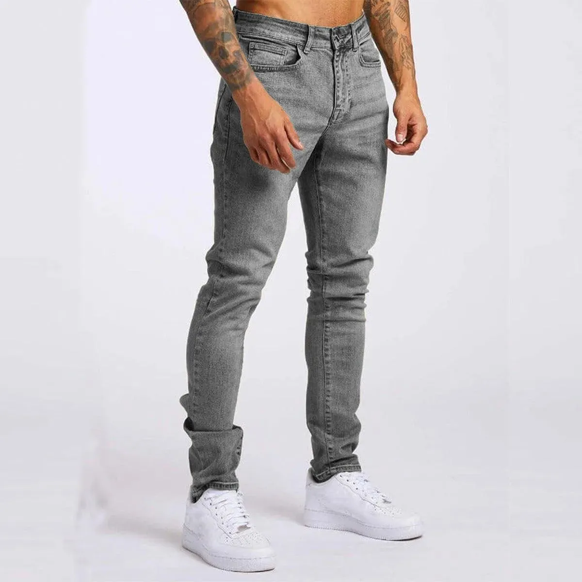 Denim Axel™ | Men's Skinny Jeans | Stretch Denim, Slim Fit, Classic 5-Pocket, Button Fly Design