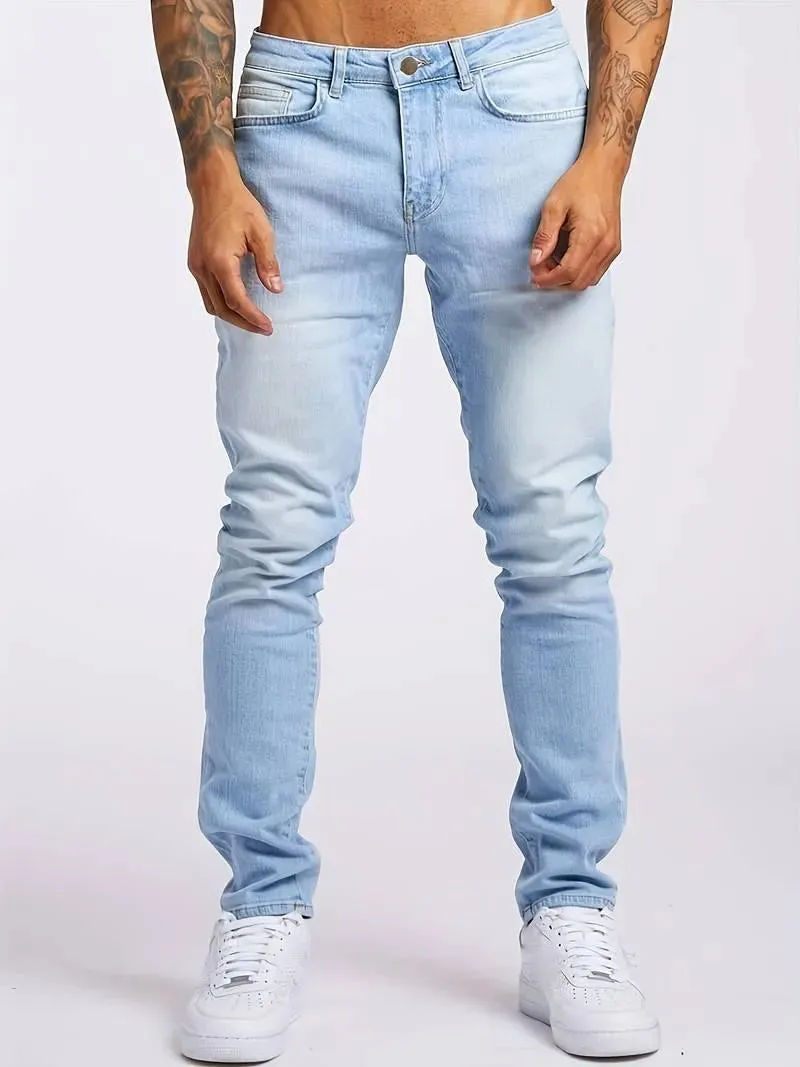 Denim Axel™ | Men's Skinny Jeans | Stretch Denim, Slim Fit, Classic 5-Pocket, Button Fly Design