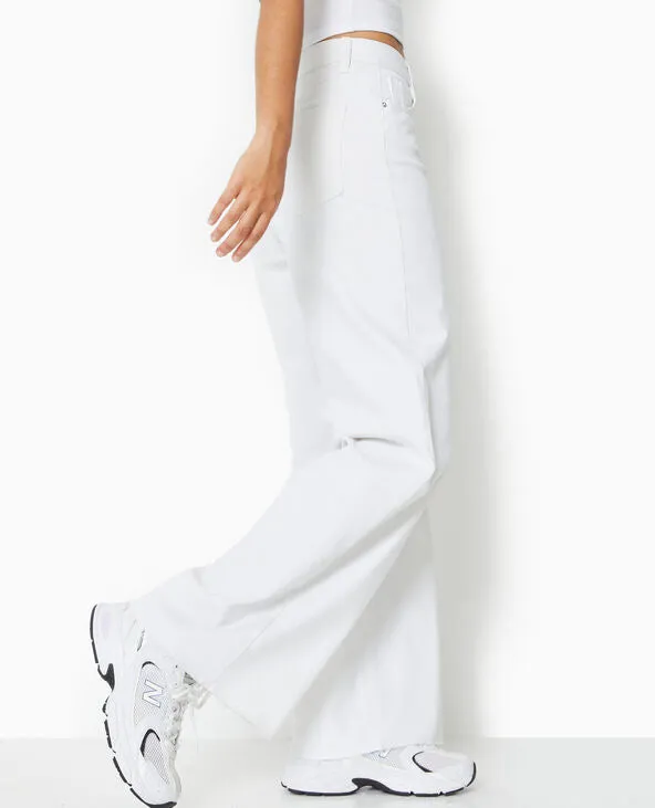 Denim Highwaist wide leg jeans white pk