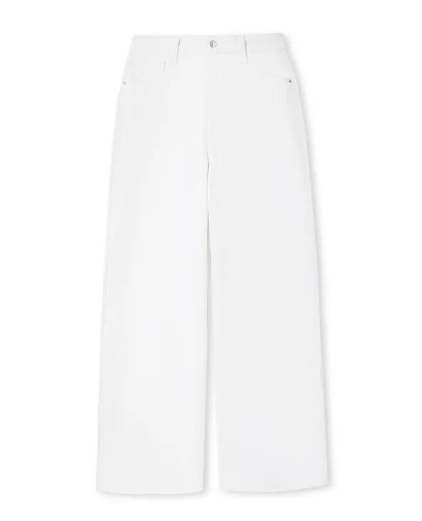 Denim Highwaist wide leg jeans white pk