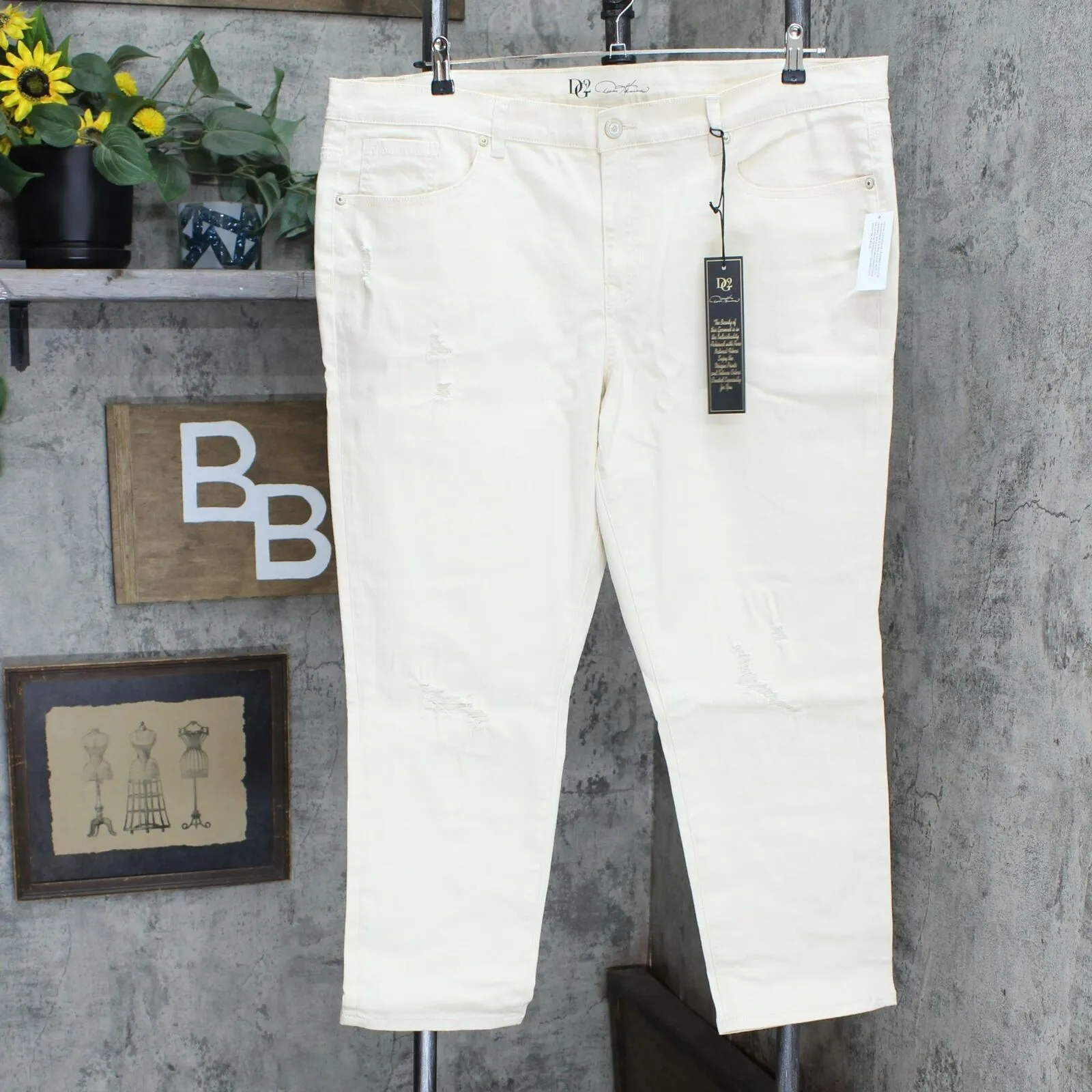 DG2 by Diane Gilman Petite Plus Virtual Stretch Destructed Skinny Jeans