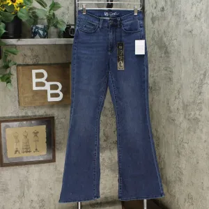 DG2 by Diane Gilman Women's Flared Leg 5 Pocket Jeans Blue 4
