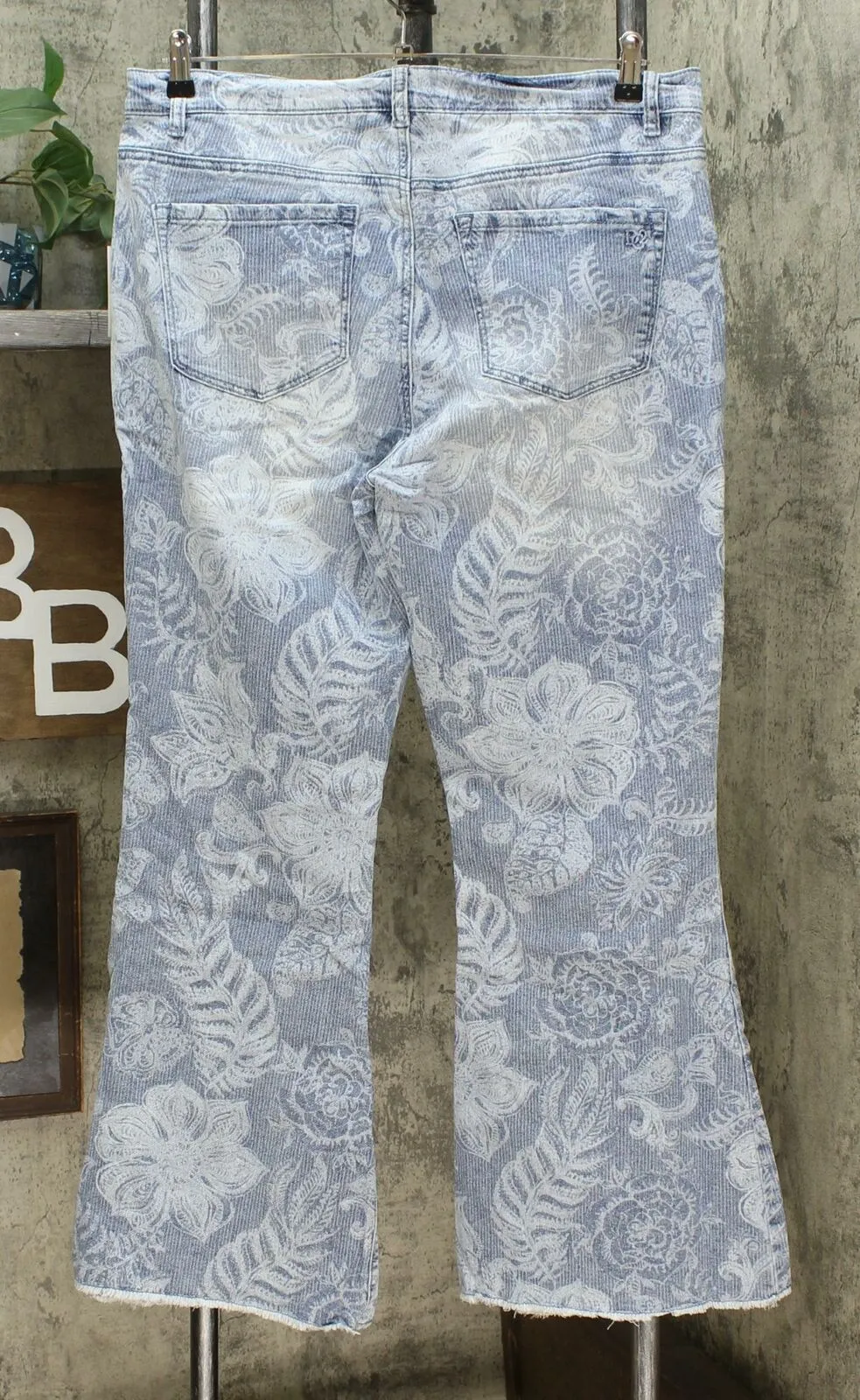 DG2 by Diane Gilman Women's Plus Size Classic Stretch Printed Flare Jeans