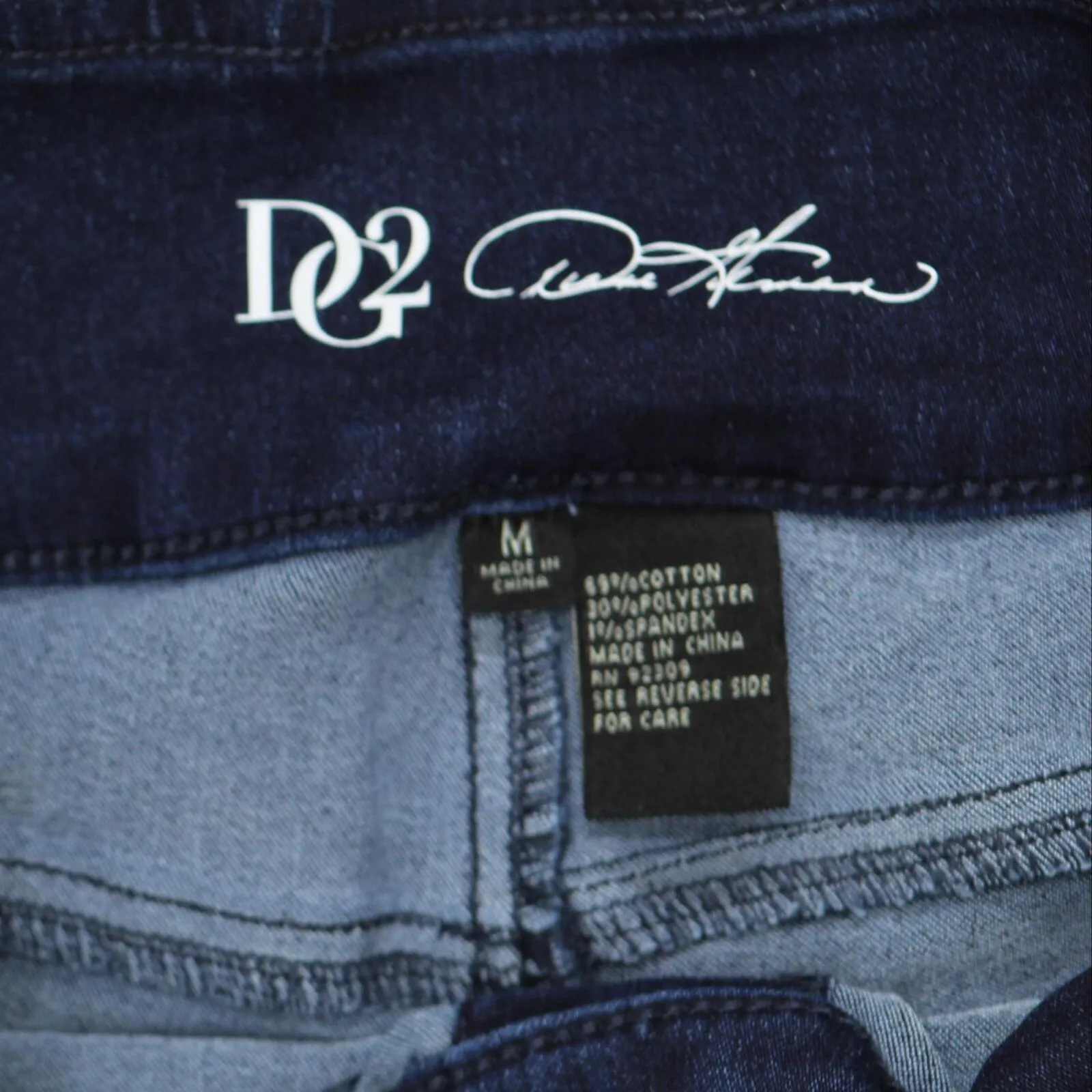 DG2 Womens Stretch Waist Bootcut Jeggings 731915 Indigo Blue M