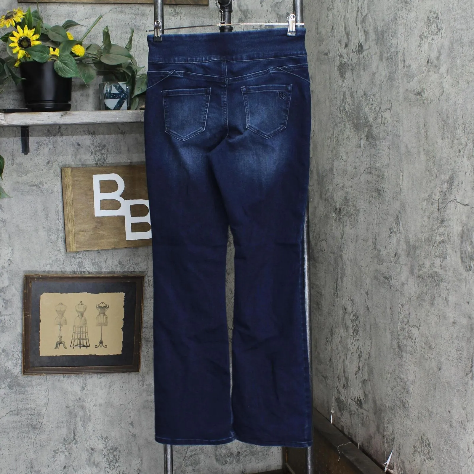 DG2 Womens Stretch Waist Bootcut Jeggings 731915 Indigo Blue M