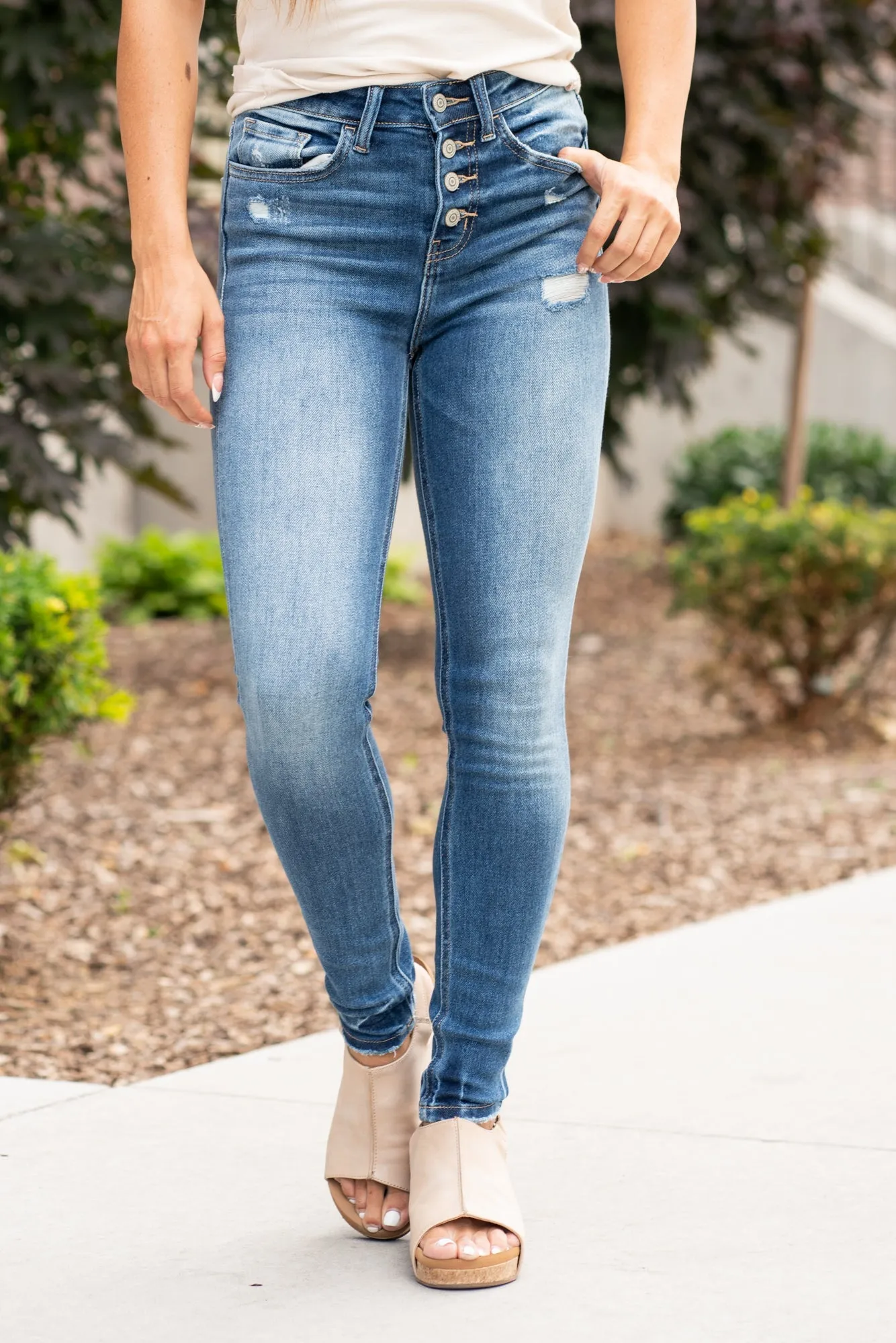 Disclosure High Rise Button Fly Skinny