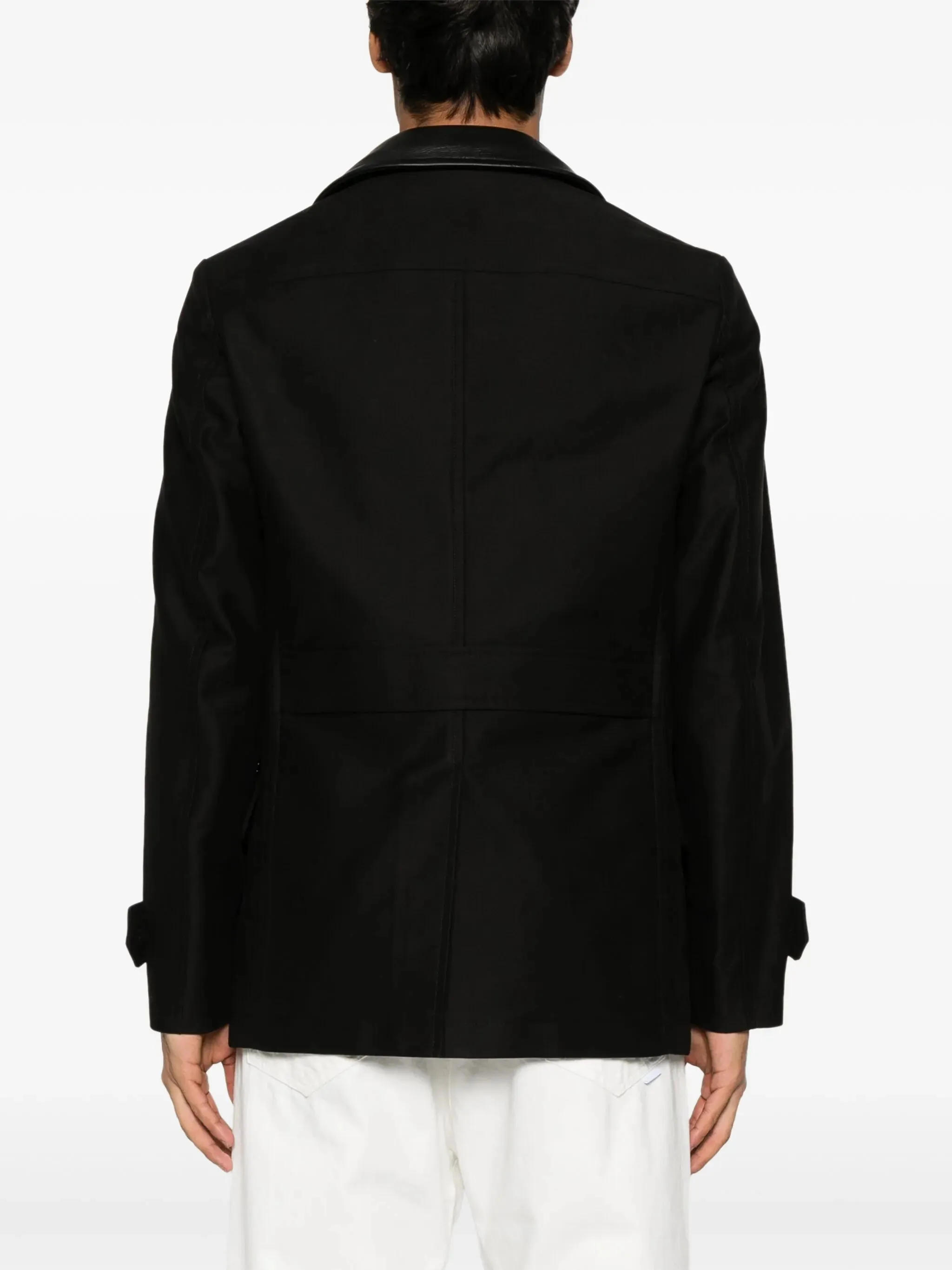 Discounted delivery contrasting-collar peacoat Tailored