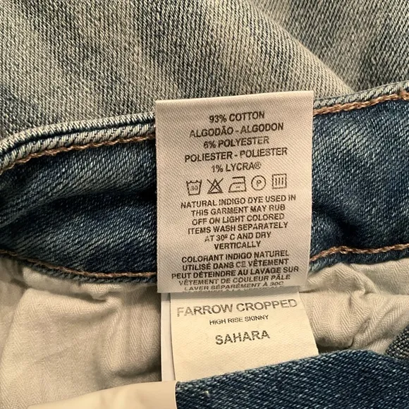 DL 1961 SAHARA Farrow Cropped High Rise Skinny Jeans 28