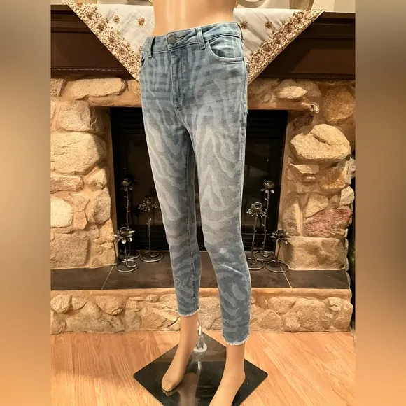 DL 1961 SAHARA Farrow Cropped High Rise Skinny Jeans 28