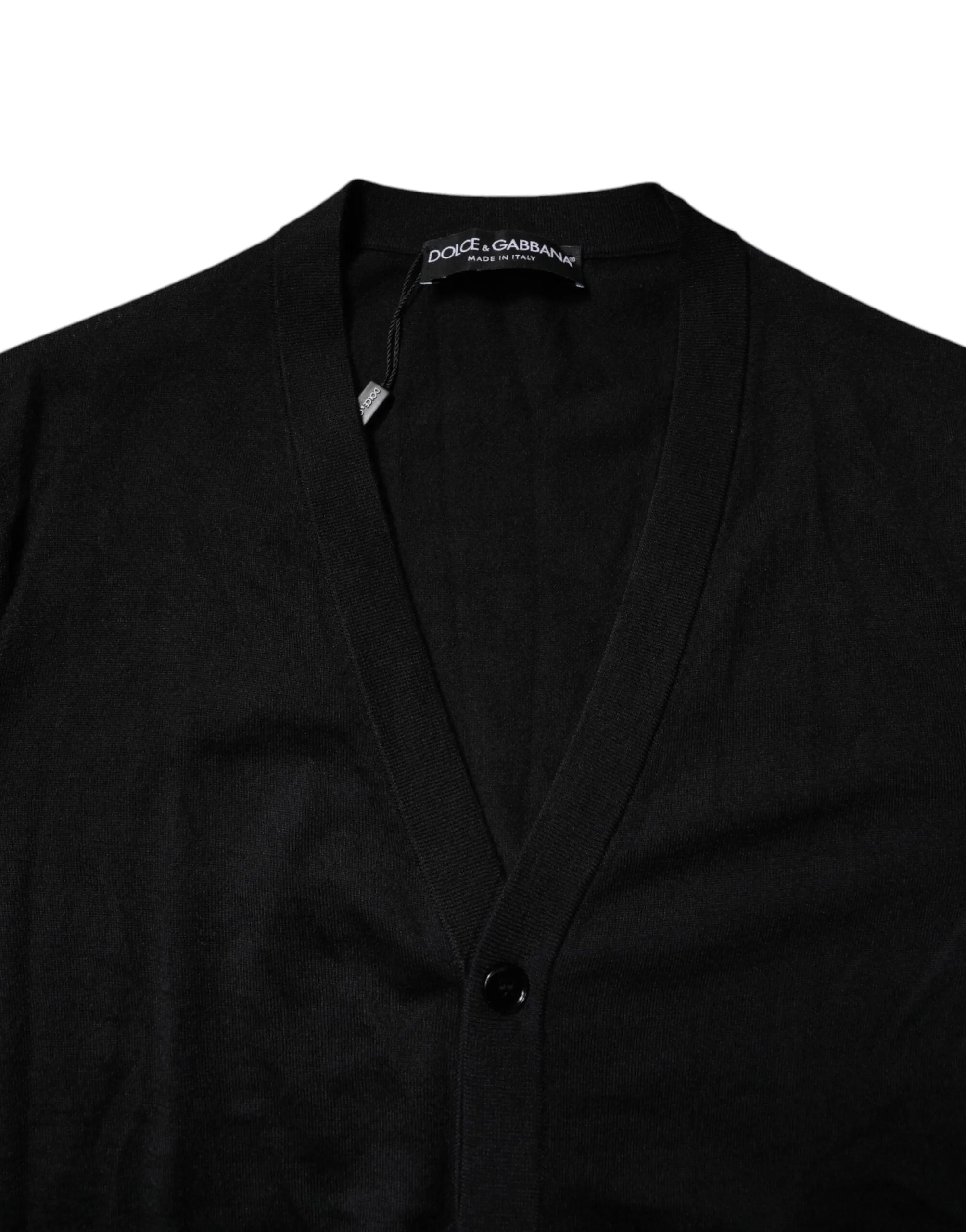 Dolce & Gabbana Black Cashmere Button Down Cardigan Sweater