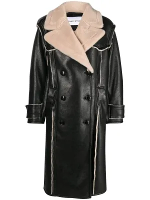 double-breasted Frankie Enhanced Clear guidance coat faux-leather